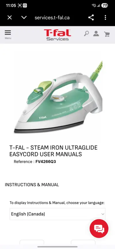 T-FAL - STEAM IRON ULTRAGLIDE EASYCORD USER MANUALS, View more