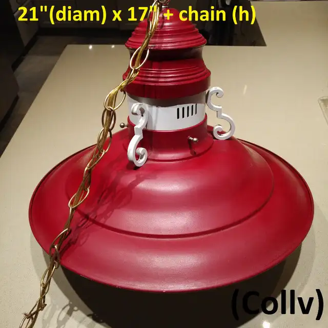 Light Fixture - Pendant, Red & White, Glass Ball, Retro in Indoor Lighting & Fans in Markham / York Region - Image 8