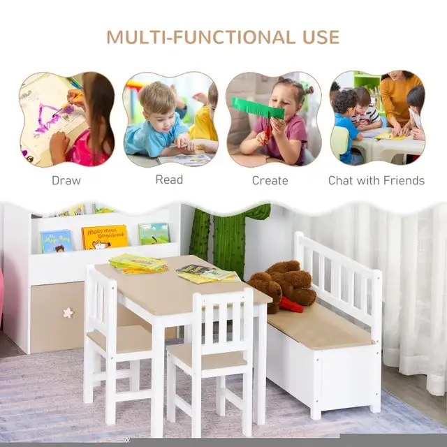 $49-$99, 2 or 4pc Set Kids Wood Table Chair Bench in Chairs & Recliners in Markham / York Region - Image 4
