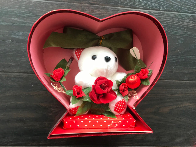 Gift red heart,inside white bear with flowers. in Hobbies & Crafts in Regina - Image 2