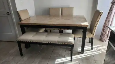 Real Marble dining table set for sale , View more