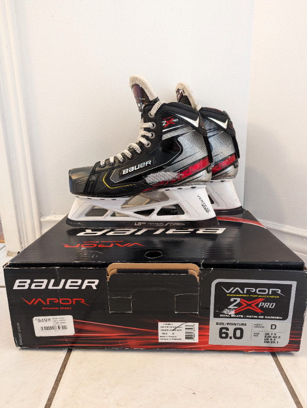 Bauer Vapor 2X PRO Senior Hockey Goalie Skates – Size 6 in Hockey in Ottawa