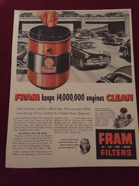 1951 Fram Filters Original Ad