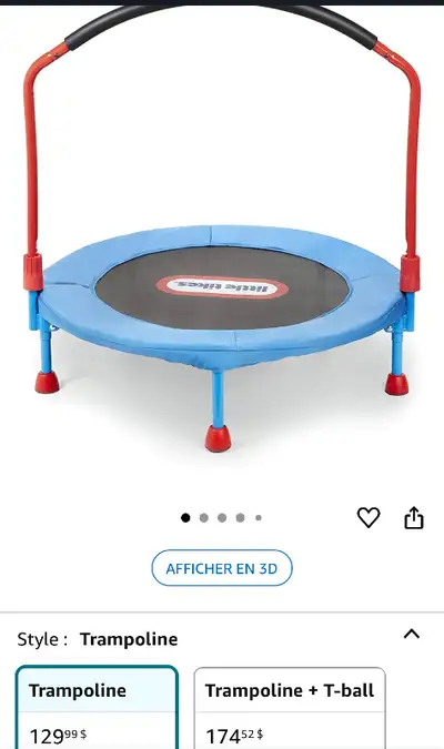 Un trampoline à vendre Acheté en été 2024. Très peu utilisé ( toujours à l’intérieur) comme neuf Plu...
