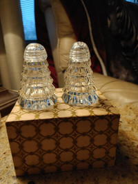 FIRST $40 TAKES IT ~ Vintage Czech Crystal Salt & Pepper Shakers