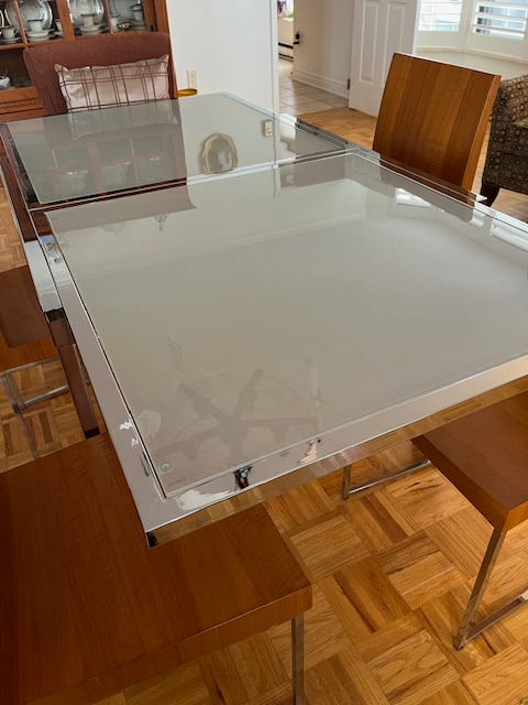 Extendable De Boers Glass and Metal Card Table with Four Chairs in Other Tables in Hamilton - Image 5