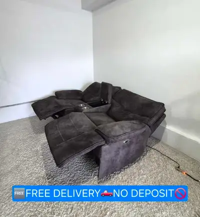 FREE DELIVERY Power Recliner 2 Seater/Loveseat Sofa w Cupholders, View more