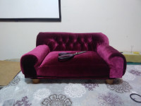 Hand made, Luxurious small pink-ish velvet pet sofa