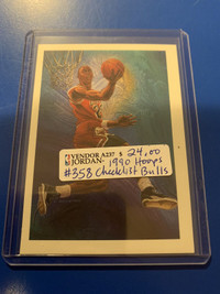 Michael Jordan 1990 NBA Hoops #358 Bulls Checklist Showcase 267