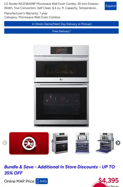 LG Studio Microwave and Oven Combo(Brand New with 3 YearWarranty, View more