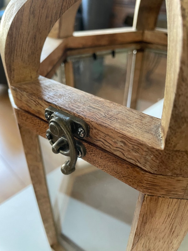 Rustic wooden Candle Lantern 18''tall by 9'' wide Home Décor