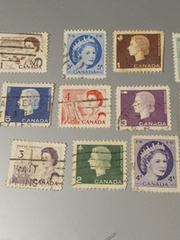 Queen Elizabeth Vintage Canadian Stamps Lot of 14 Excellent