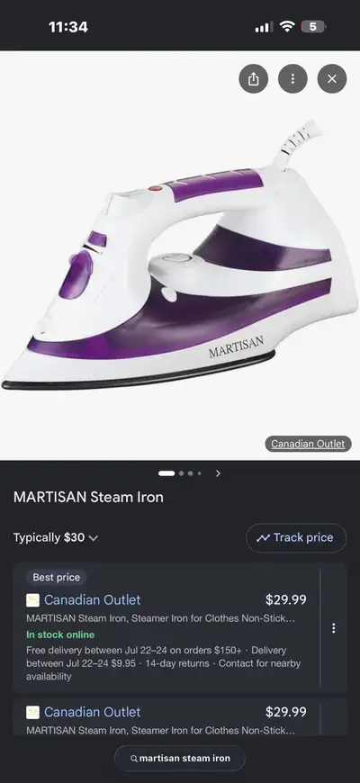 MARTISAN Steam Iron, View more