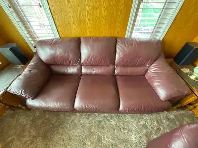 Leather sofa and chair. , View more