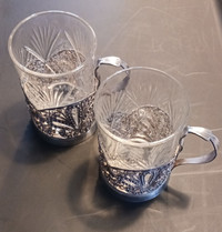 "Podstakannik" - Russian silver filagree tea glasses