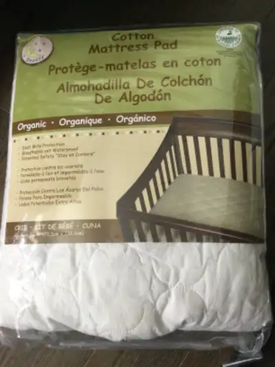 Snoozy organic cotton crib mattress pad (waterproof), View more