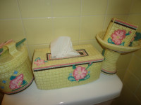 bathroom toilet items   including  poilet seat