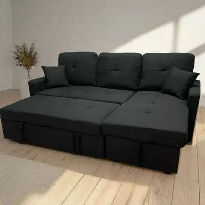 Stylish Black Sectional Sofa Bed, View more