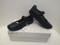 NEW Geox Girls Black Leather Uniform Mary Jane shoes Size 3.5
