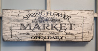 Custom Crackle Flower Market Sign