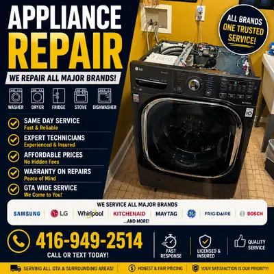 ⭐ Same Day Appliance Repair | 416-949-2514 !, View more