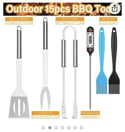AISITIN BBQ Grill Accessories with Insulated Cooler Bag, Grill Utensils Set BBQ Grilling Accessories...