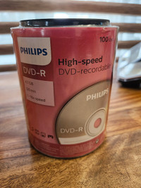 Philips Branded 16X DVD-R Media 100 Pack in Spindle with Handle