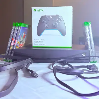 Xbox One X Bundle + 5 Games, Controller, All Cables ✅ Tested, View more