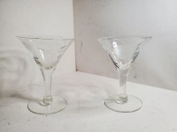 Vintage martini glasses set used / ensemble de verres à martini