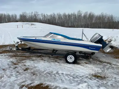16’ , 140HP Evinrude . Mixed gas 50:1. Open bow , Good condition, Power trim . Interior in good shap...