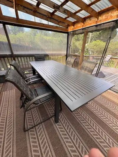 Corriveau Extendable Aluminum Patio Dining Set-5 Reclining Chai, View more