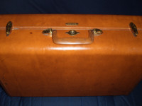 Samsonite Leather, Vintage Rolling Luggage from Stratford Ont.