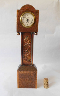 English Arts and Crafts Pool of Hayle Copper Clock c1910 Antique