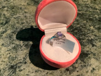 Ring, Tanzanite and Diamond, 10K white gold, with appraisal