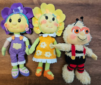 Fifi and the Flowertots set of 3 8” plush characters