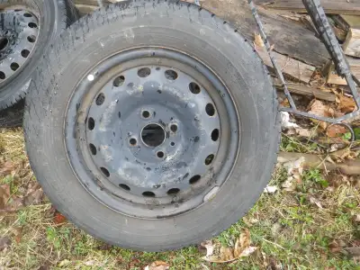 4- TIRES AND RIMS TIRE SIZE P175/70/R14 GOOD FOR A COUPLE OF SUMMERS $ 200 OR BEST OFFER THEY ARE OF...
