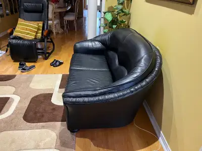 leather love seat and chair , View more
