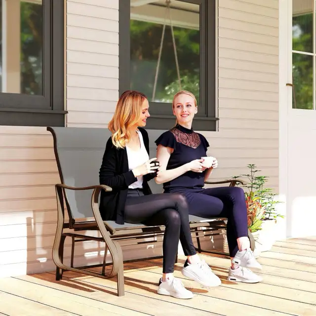 Garden Double Gliding Chair, Patio Glider Armchair， Outdoor, B in Patio & Garden Furniture in Markham / York Region - Image 11