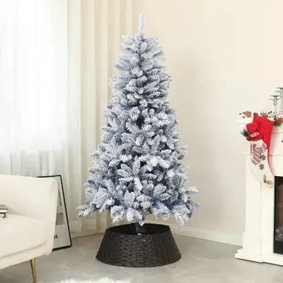 5ft Flocked Blue Christmas Tree, View more