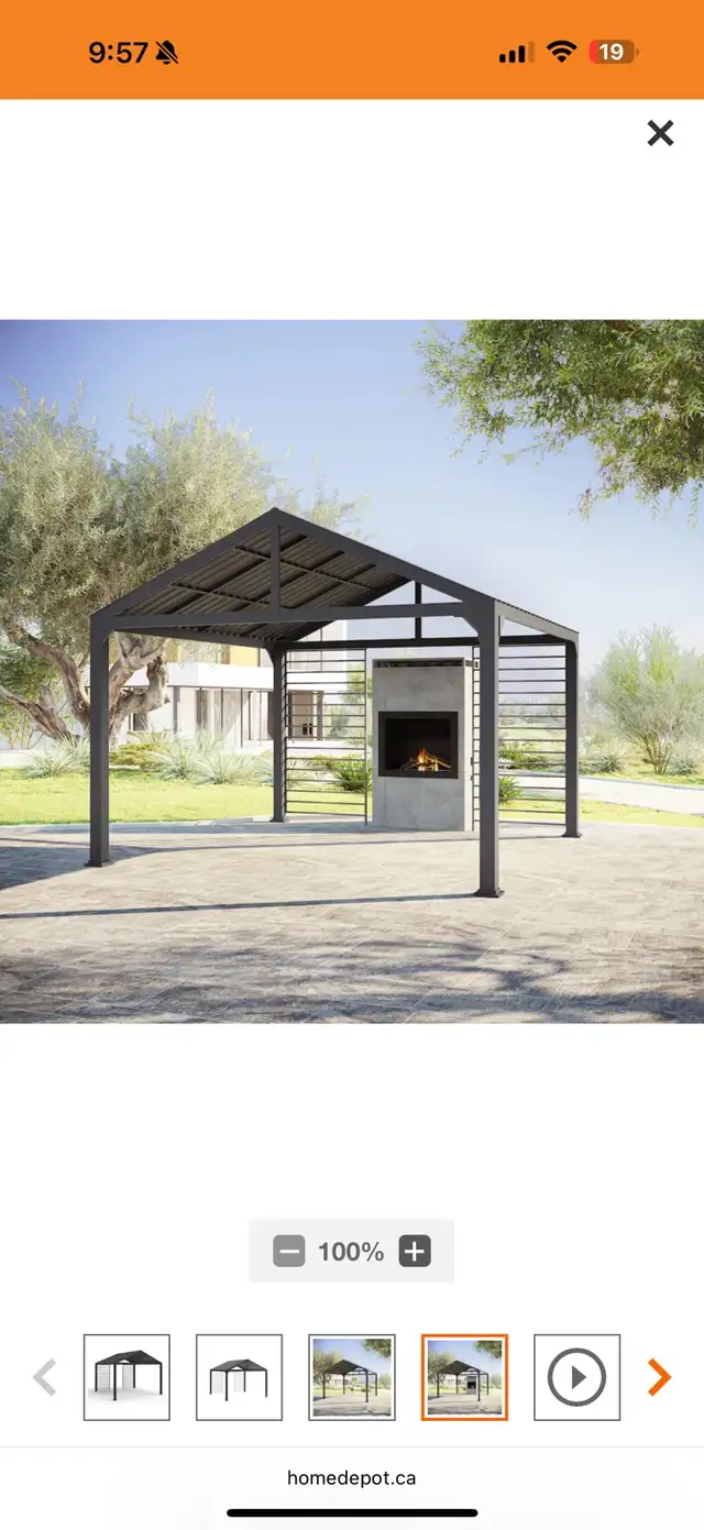 Hampton Bay Windsor Hill 12 ft. x 12 ft. Hardtop Gazebo (BNIB) in Outdoor Décor in St. Catharines - Image 5