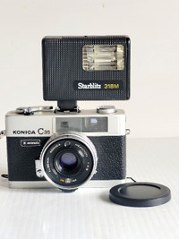 Konica C35  Rangefinder 35mm Film Camera Lens 38mm F/2 .8