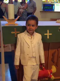 CHILD'S WHITE TUXEDO FOR WEDDING, BAPTISM, COMMUNION
