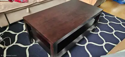 **needs to go Dark Brown Coffee Table with Storage Shelf &Drawer, View more