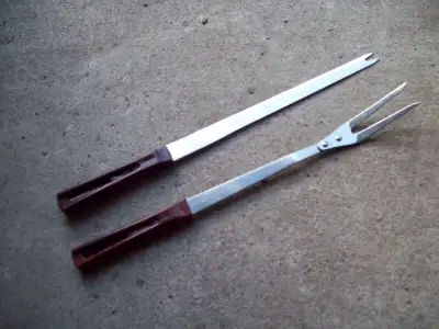 1-ENSEMBLE COUTEAU-FOURCHETTE STANLEY,VINTAGE., View more