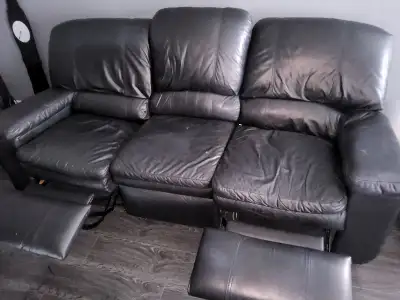Faux leather LAY Z Boy dual reclining sofa in good condition from a pet and smoke free home. Clean w...