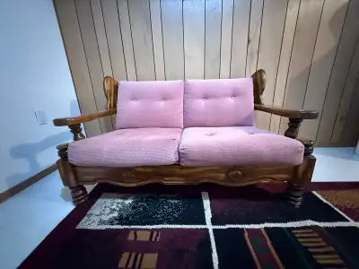 Pink Wood Couch , View more