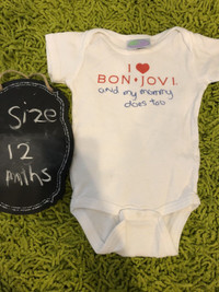 I love Bon Jovi and my mommy does too baby onesie - 12 months