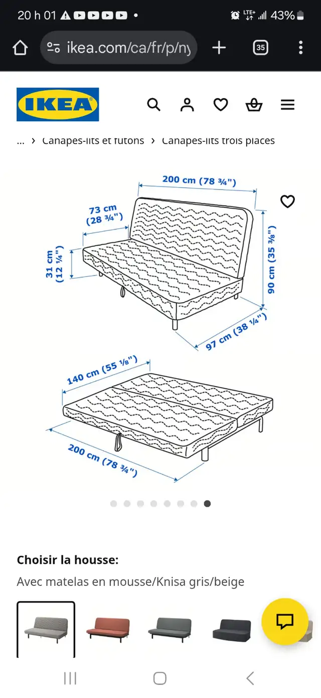 Vendu - base de lit double pliante - (matelas non inclus) in Beds & Mattresses in City of Montréal - Image 4