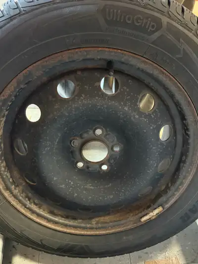 Set of 4 winter tires used for 1 season. Includes rims that are 4 years old. 235/55/R17 103V Goodyea...