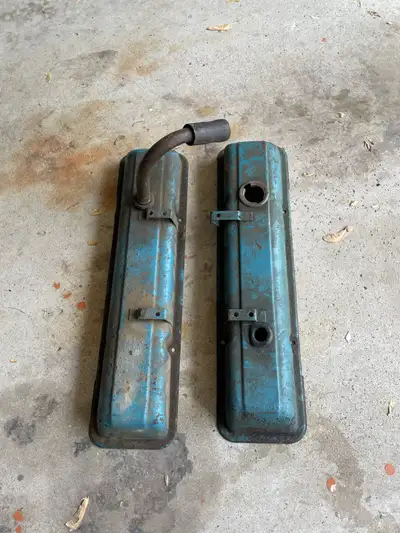 Two valve covers from a Small Block Chevrolet. Sold as a pair.